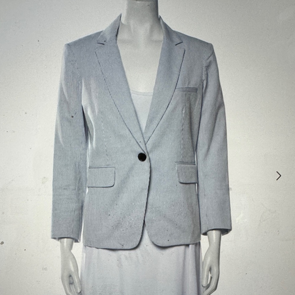 Veronica Beard Navy and White Striped Blazer